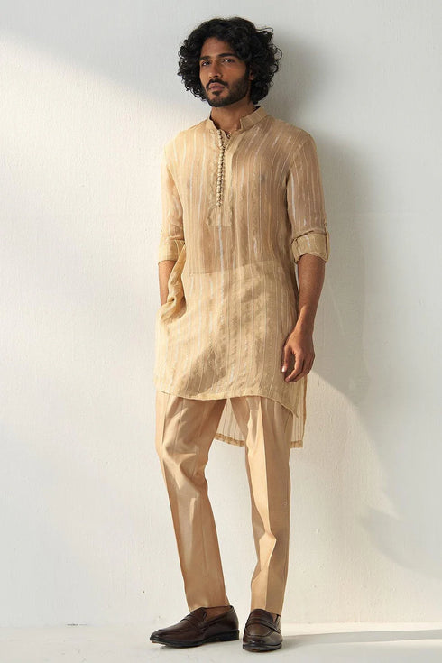 Omkar Gold Beige Coord Set